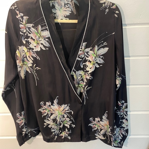 Zara - Floral Pant and Blouse Set - Picture 5 of 6